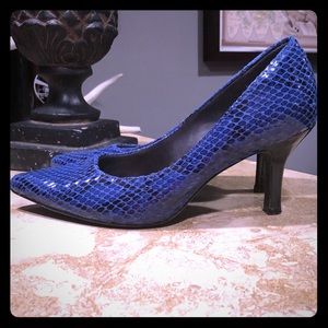 Blue Snake Skin Heels